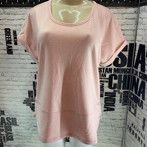Workshop Pink Scoop Neck Dolman Short Sleeve Top